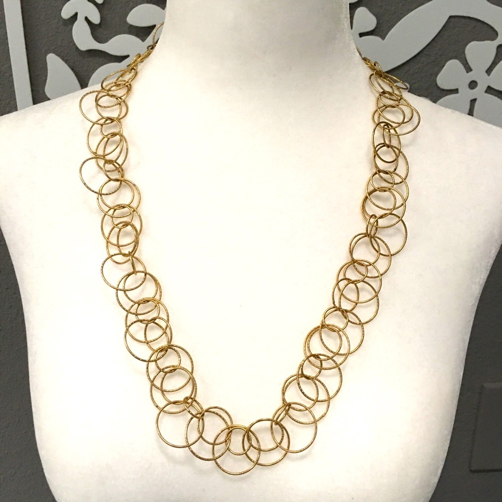 SAKS FIFTH AVENUE Long Gold Tone Necklace